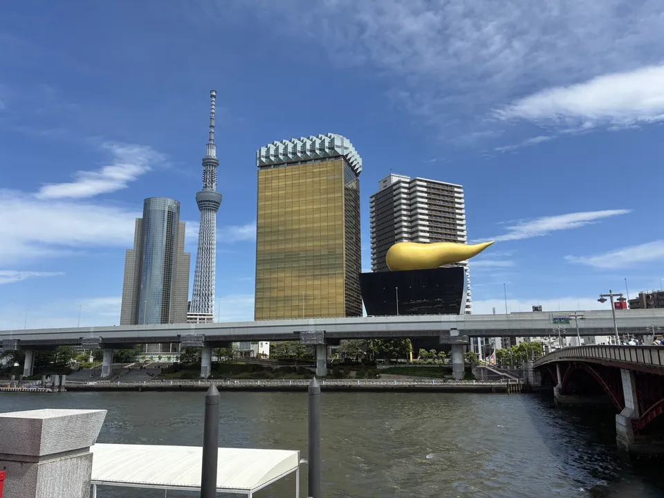 Tokyo Skytree and the Asahi building across the Sumida River